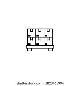 Icono de carga. Icono de logística y entrega. Simple, plano, contorno, negro.