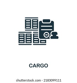 Cargo icon. Monochrome simple line Shipping icon for templates, web design and infographics