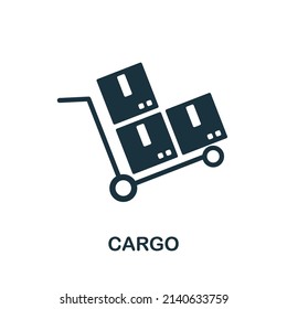 Cargo icon. Monochrome simple Cargo icon for templates, web design and infographics