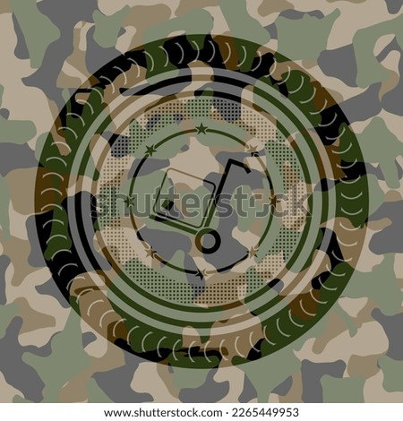 cargo icon on camouflage texture. 