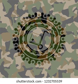 cargo icon on camouflaged pattern