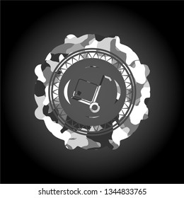 cargo icon on grey camo texture