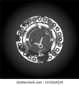 cargo icon on grey camouflage texture