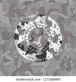 cargo icon on grey camouflage pattern