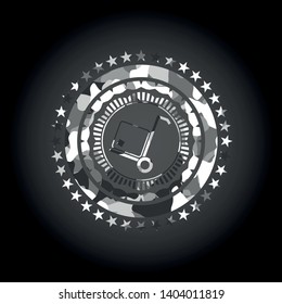 cargo icon on grey camouflage texture
