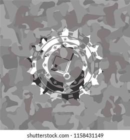 cargo icon on grey camouflaged pattern