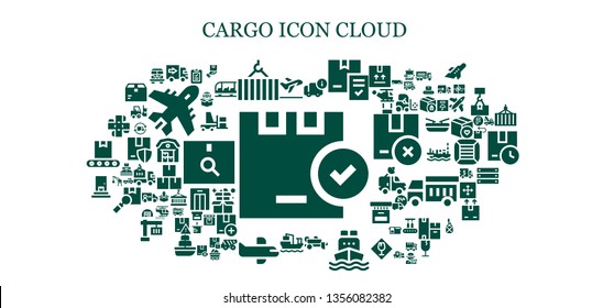 cargo icon set. 93 filled cargo icons.  Collection Of - Package, Take off, Delivery truck, Crane, Delivery, Trailer, Cargo ship, Airplane, Box, Van, Forklift, Transportation, Plane