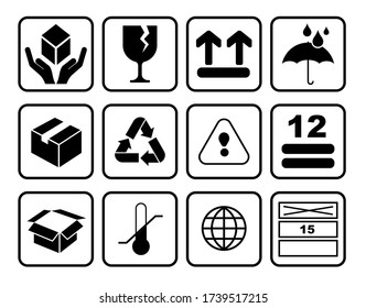 Set Packaging Symbols Icon Logo Symbol Stock Vector (royalty Free 