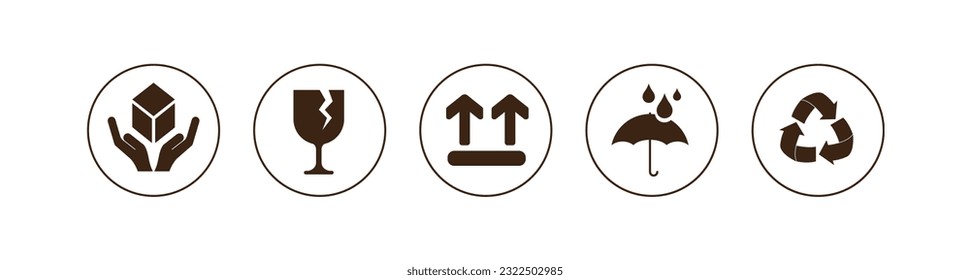 cargo icon set on white background