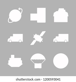 cargo icon set. vector set about ship, postal, dump truck and delivery icons set.