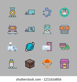 cargo icon set. vector set about cargo truck, delivery, van and truck icons set.