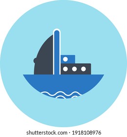 Icono de carga. icono de envío. transporte de carga, icono de puerto marítimo en ilustración vectorial, estilo plano, dos colores, círculo color, estilo de forma negro.