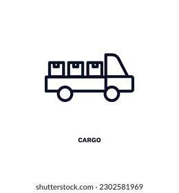 cargo icon. Thin line cargo icon from delivery and logistics collection. Outline vector isolated on white background. Editable cargo symbol can be used web and mobile