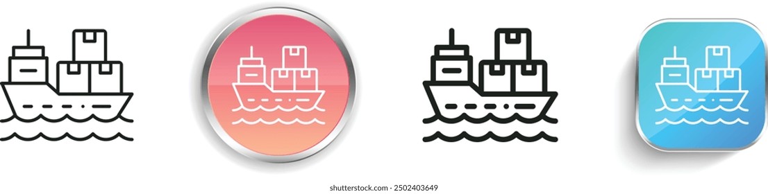 cargo icon. Thin Linear, Regular and Button Style Design Isolated On White Background