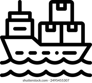 cargo icon. Thin Linear Style Design Isolated On White Background