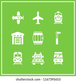 cargo icon. This set with aeroplane, plane, warehouse and ratchet vector icons for mobile and web