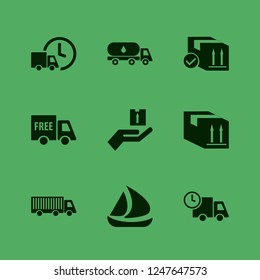 cargo icon. cargo vector icons set fast delivery truck, free delivery, ship and truck