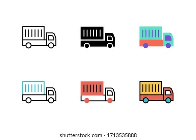 cargo icon vector illustration with six different style design. isolated on white background