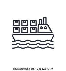 cargo icon. vector.Editable stroke.linear style sign for use web design,logo.Symbol illustration.