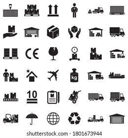 Iconos de carga. Diseño plano negro. Ilustración vectorial.