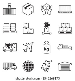 Cargo Icons. Line With Fill Design. Vector Illustration.
