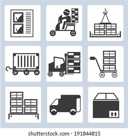 Cargo Icons Set Stock Vector (royalty Free) 191844815 