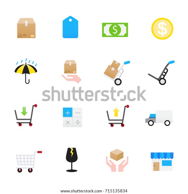 Cargo Icons. Set of Business Vector Illustration\
Color Icons Flat Style.