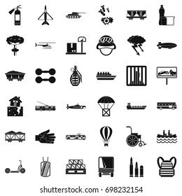 Cargo icons set. Simple style of 36 cargo vector icons for web isolated on white background