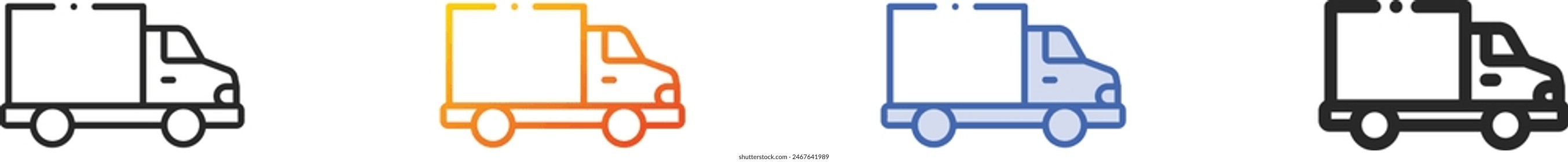 cargo icon.Thin Linear, Gradient, Blue Stroke and bold Style Design Isolated On White Background
