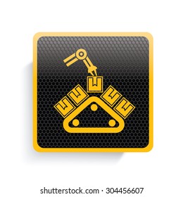 Cargo industry icon design,yellow version,clean vector