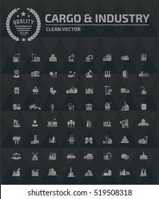 
Conjunto de iconos de carga e industria, vector limpio