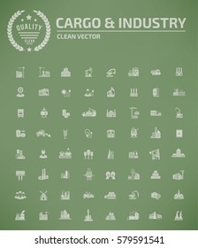 Cargo and industry icon set,clean vector