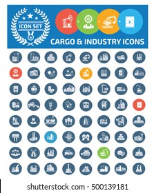 Cargo and industry icon set,vector