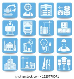 Cargo and industry vector icon set