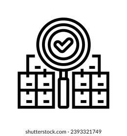 cargo inspection autonomous delivery line icon vector. cargo inspection autonomous delivery sign. isolated contour symbol black illustration