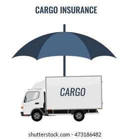 Cargo insurance guarantee of delivery. Flat color design icon. Secure shipping and delivery