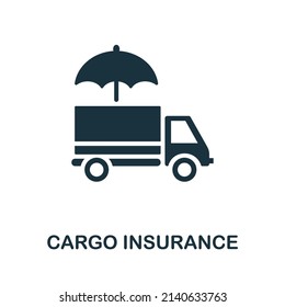 Cargo Insurance icon. Monochrome simple Cargo Insurance icon for templates, web design and infographics