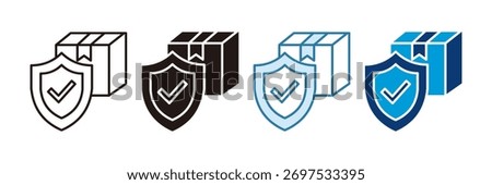 Cargo Insurance Icon Set Multiple Style Collection