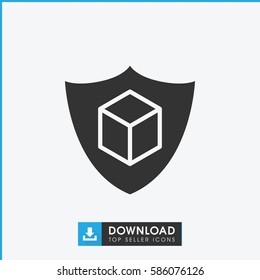 cargo insurance icon. Simple filled cargo insurance icon. On white background.