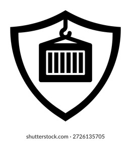 Ícone de seguro de carga estilo sólido transparente