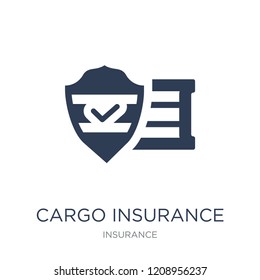 Cargo insurance icon. Trendy flat vector Cargo insurance icon on white background from Insurance collection, vector illustration can be use for web and mobile, eps10