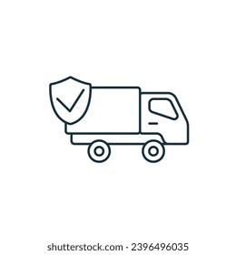 Cargo insurance outline icon. Monochrome simple sign from logistics collection. Cargo insurance icon for logo, templates, web design and infographics.