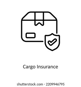 Cargo Insurance Outline Vector Icon Design illustration on White background. EPS 10 File