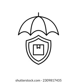 Icono de vector de contorno de seguro de carga que puede editar o modificar fácilmente

