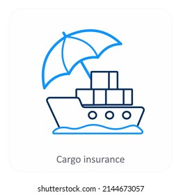 Cargo Insurance And Ship Icon Concept