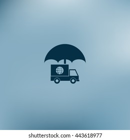 Cargo insurance stock vector icon illustration design