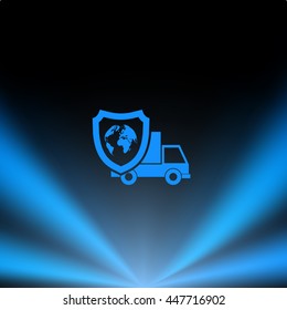 Cargo insurance stock vector icon illustration design