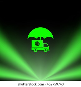 Cargo insurance stock vector icon illustration design