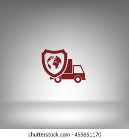 Cargo insurance stock vector icon illustration design