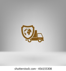 Cargo insurance stock vector icon illustration design